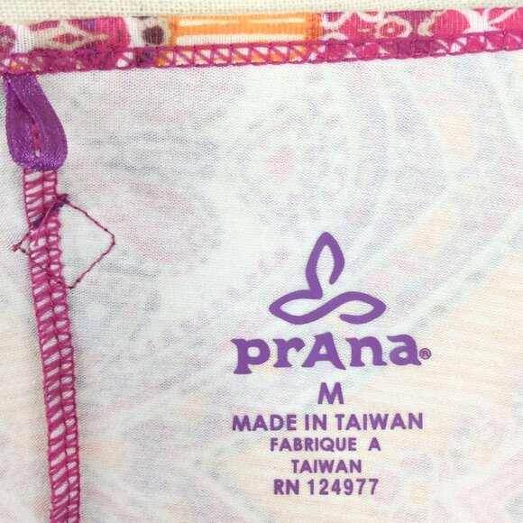 Prana Nadia Veeda Dress Women's Size Medium Pink Orange Printed Faux Wrap - Picture 8 of 10